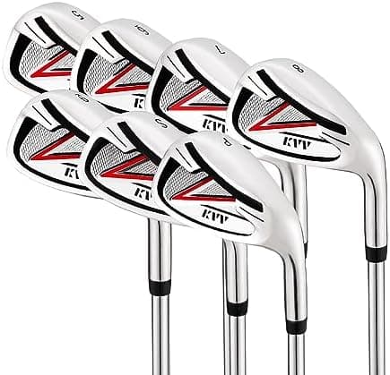 KVV Men's Golf Clubs Package Set, 11-Club Complete Set with/Without Stand Bag, 7-Piece Irons (5~P#), Right Handed